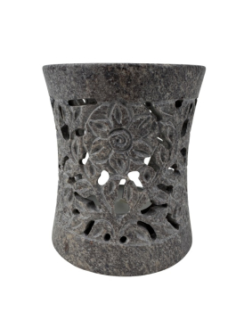Preview: Räuchestövchen klein natur mit 60 mm Edelstahlsieb aus Speckstein
